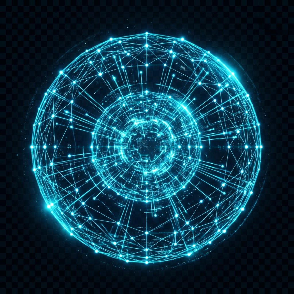 Data, AI and IoT network globe
